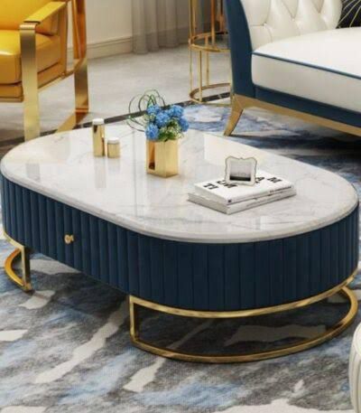 Premium Walnut & Stone Center Table